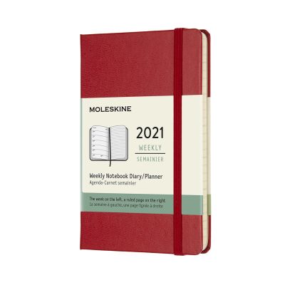 Moleskine 2021 12-Month Weekly Pocket Hardcover Diary: Scarlet Red