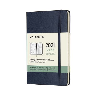 Moleskine 2021 12-Month Weekly Pocket Hardcover Diary: Sapphire Blue