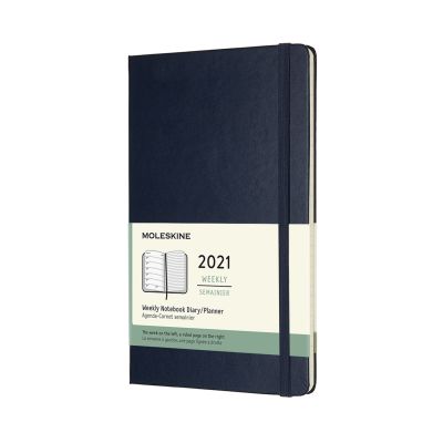 Moleskine 2021 12-Month Weekly Large Hardcover Diary: Sapphire Blue