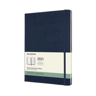 Moleskine 2021 12-Month Weekly Extra Large Hardcover Diary: Sapphire Blue