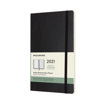 Moleskine 2021 12-Month Weekly Large Softcover Diary: Black