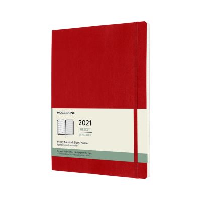 Moleskine 2021 12-Month Weekly Extra Large Softcover Diary: Scarlet Red
