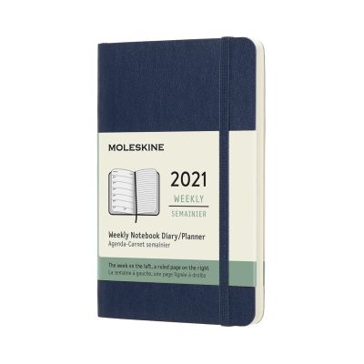 Moleskine 2021 12-Month Weekly Pocket Softcover Diary: Sapphire Blue