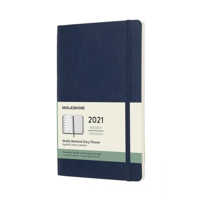 Moleskine 2021 12-Month Weekly Large Softcover Diary: Sapphire Blue
