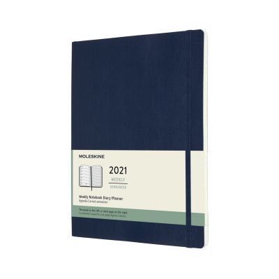 Moleskine 2021 12-Month Weekly Extra Large Softcover Diary: Sapphire Blue