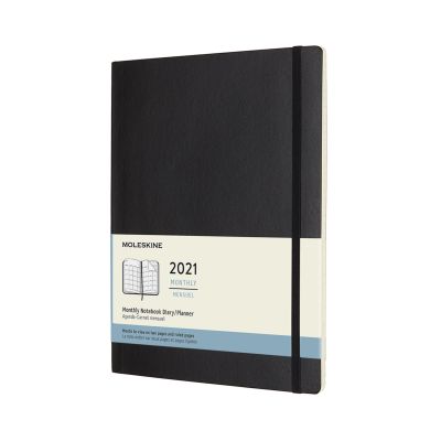 Moleskine 2021 12-Month Monthly Extra Large Softcover Diary: Black