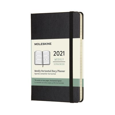 Moleskine 2021 12-Month Weekly Pocket Hardcover Horizontal Diary: Black