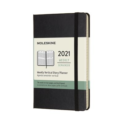 Moleskine 2021 12-Month Weekly Pocket Hardcover Vertical Diary: Black