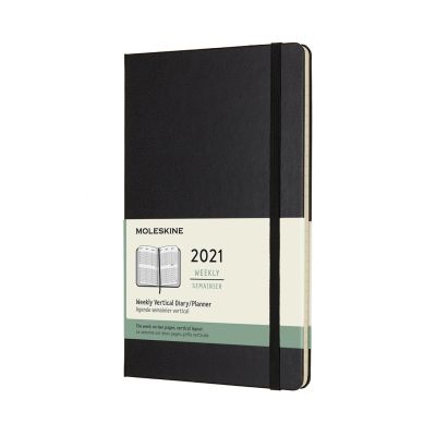 Moleskine 2021 12-Month Weekly Large Hardcover Vertical Diary: Black