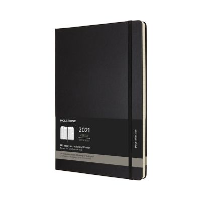 Moleskine 2021 12-Month Pro Weekly A4 Hardcover Vertical Diary: Black