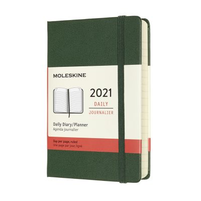 Moleskine 2021 12-Month Daily Pocket Hardcover Diary: Myrtle Green