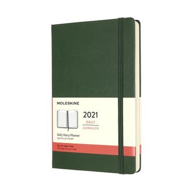 Moleskine 2021 12-Month Daily Large Hardcover Diary: Myrtle Green