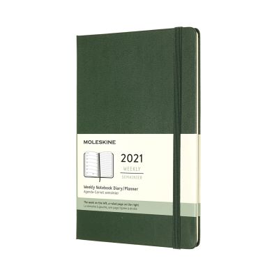 Moleskine 2021 12-Month Weekly Large Hardcover Diary: Myrtle Green