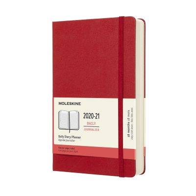 Moleskine 2021 18-Month Daily Large Hardcover Diary: Scarlet Red