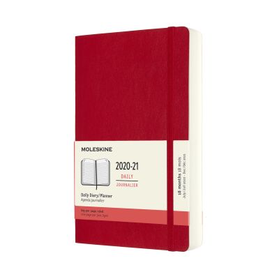 Moleskine 2021 18-Month Daily Large Softcover Diary: Scarlet Red