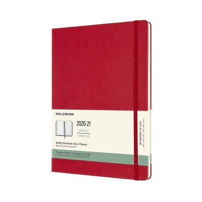 Moleskine 2021 18-Month Weekly Extra Large Hardcover Diary: Scarlet Red