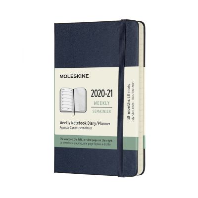Moleskine 2021 18-Month Weekly Pocket Hardcover Diary: Sapphire Blue