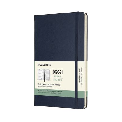 Moleskine 2021 18-Month Weekly Large Hardcover Diary: Sapphire Blue