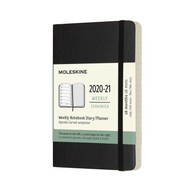 Moleskine 2021 18-Month Weekly Pocket Softcover Diary: Black