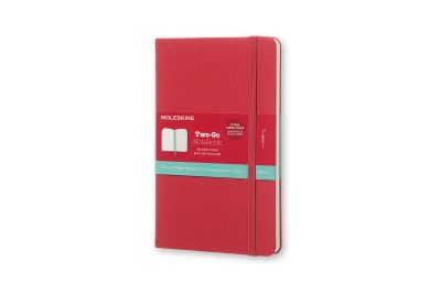 Moleskine Two-go Raspberry Red Medium Ruled-plain Notebook