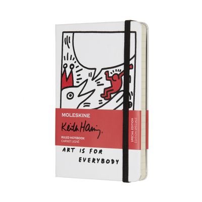 Moleskine Keith Haring Limited Edition White Pocket Ruled Notebook Hard