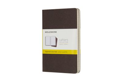 Moleskine Coffee Brown Pocket Squared Cahier Journal (set Of 3)