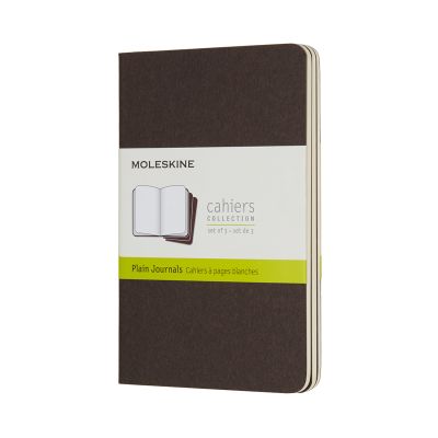 Moleskine Coffee Brown Pocket Plain Cahier Journal (set Of 3)