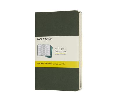 Moleskine Myrtle Green Pocket Squared Cahier Journal (set Of 3)