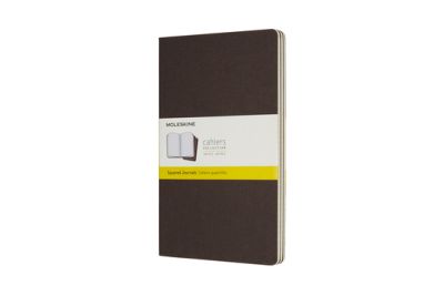 Moleskine Coffee Brown Large Squared Cahier Journal (set Of 3)