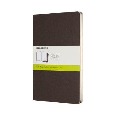 Moleskine Coffee Brown Large Plain Cahier Journal (set Of 3)