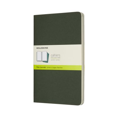 Moleskine Myrtle Green Large Plain Cahier Journal (Set of 3)