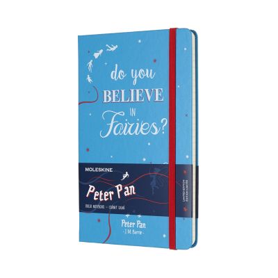 Moleskine Peter Pan Limited Edition Fairies Cerulean Blue Large Ruled Notebook Hard
