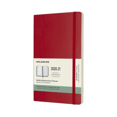Moleskine 2021 18-Month Weekly Large Softcover Diary: Scarlet Red