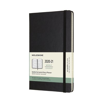 Moleskine 2021 18-Month Weekly Large Hardcover Horizontal Diary: Black