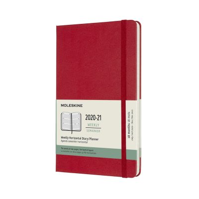 Moleskine 2021 18-Month Weekly Large Hardcover Horizontal Diary: Scarlet Red