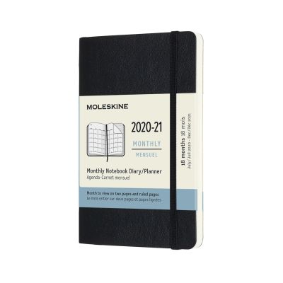 Moleskine 2021 18-Month Monthly Pocket Softcover Diary: Black