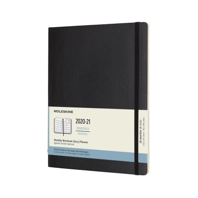 Moleskine 2021 18-Month Monthly Extra Large Softcover Diary: Black
