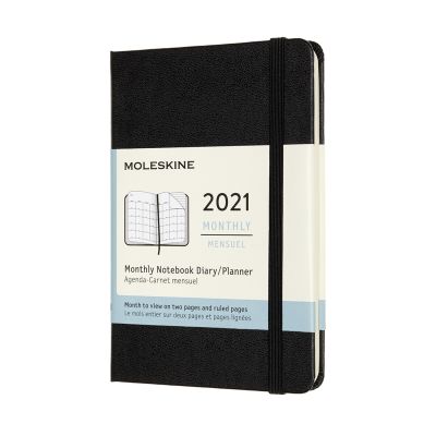 Moleskine 2021 12-Month Monthly Pocket Hardcover Diary: Black