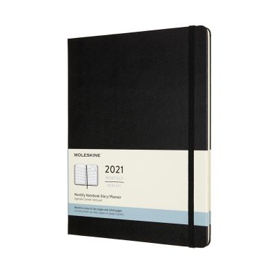 Moleskine 2021 12-Month Monthly Extra Large Hardcover Diary: Black