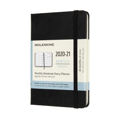 Moleskine 2021 18-Month Monthly Pocket Hardcover Diary: Black