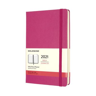 Moleskine 2021 12-Month Daily Large Hardcover Diary: Bougainvillea Pink