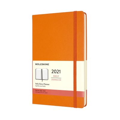 Moleskine 2021 12-Month Daily Large Hardcover Diary: Cadmium Orange
