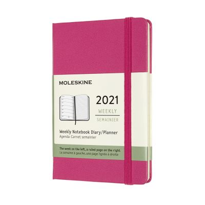 Moleskine 2021 12-Month Weekly Pocket Hardcover Diary: Bougainvillea Pink