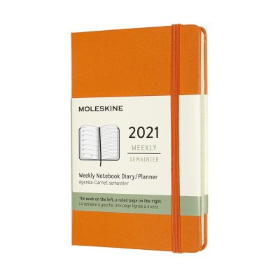 Moleskine 2021 12-Month Weekly Pocket Hardcover Diary: Cadmium Orange