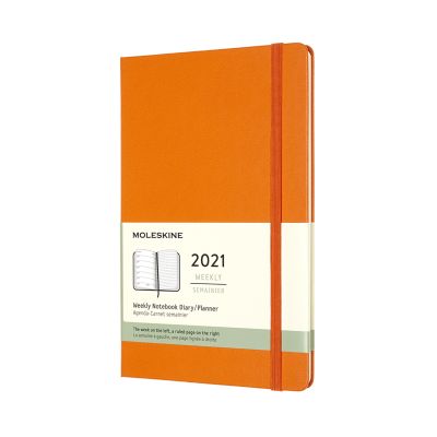 Moleskine 2021 12-Month Weekly Large Hardcover Diary: Cadmium Orange
