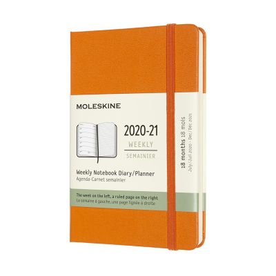Moleskine 2021 18-Month Weekly Pocket Hardcover Diary: Cadmium Orange