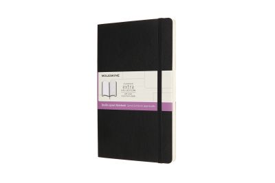 Moleskine Large Double Layout Plain and Ruled Softcover Notebook: Black