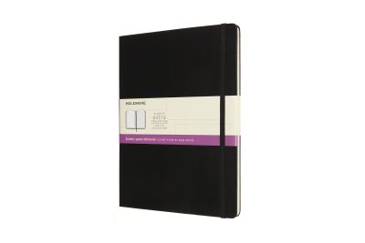 Moleskine Extra Large Double Layout Plain and Ruled Hardcover Notebook: Black