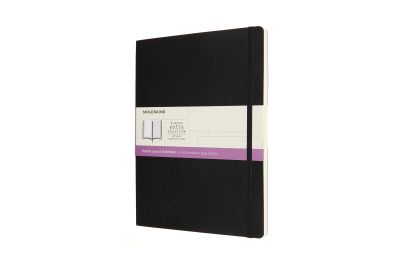 Moleskine Extra Large Double Layout Plain and Ruled Softcover Notebook: Black