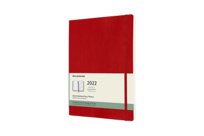 Moleskine 2022 12-Month Weekly Extra Large Softcover Notebook: Scarlet Red